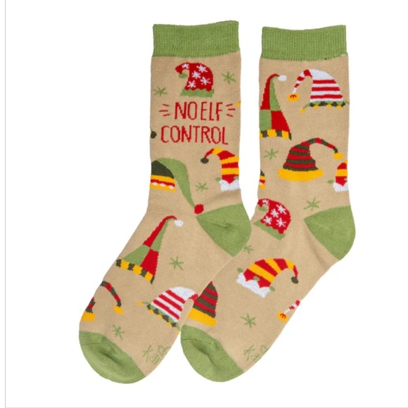 🆕🎄KARMA “No Elf Control” Women’s Crew Socks - Picture 2 of 8